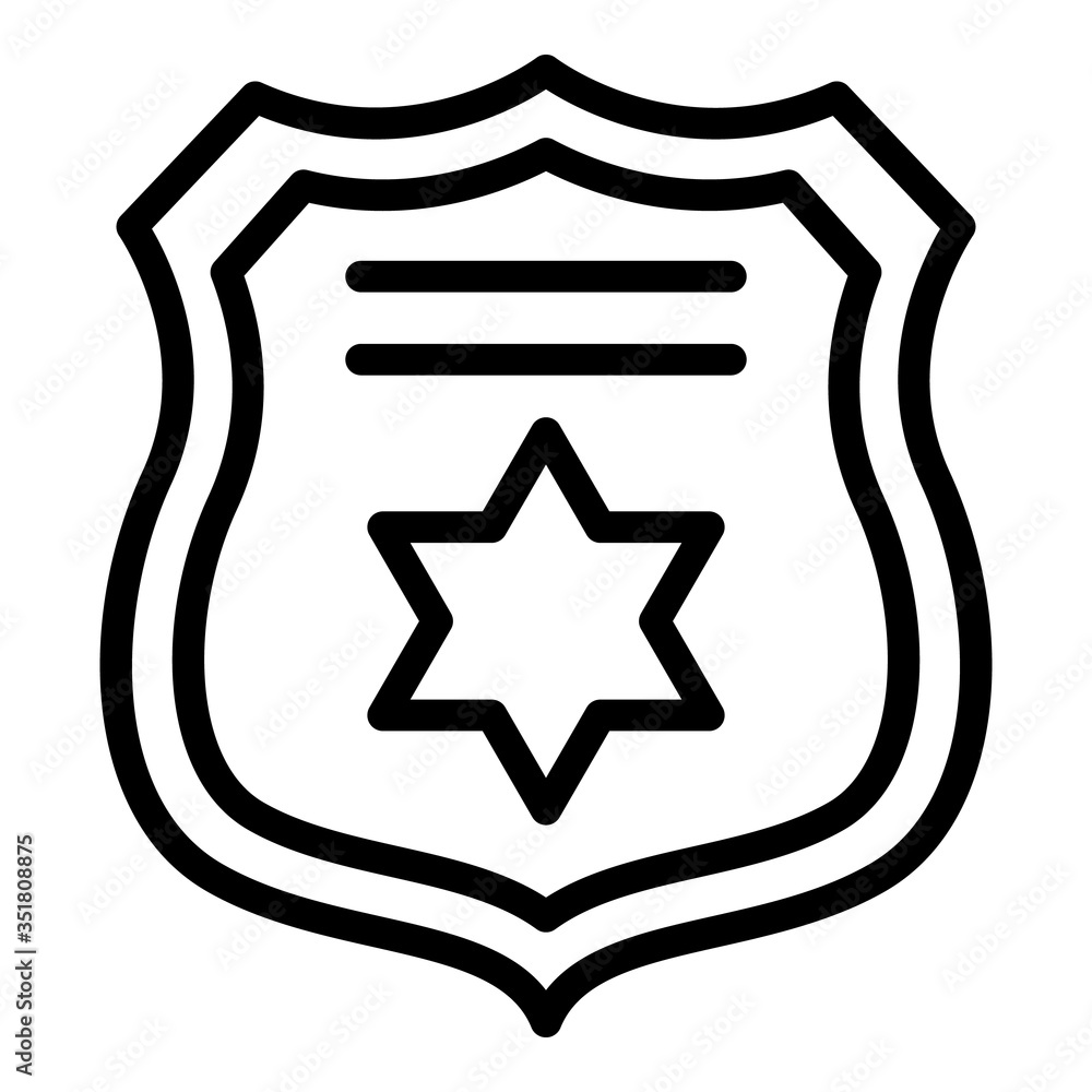 Poster prosecutor shield icon. outline prosecutor shield vector icon for web design isolated on white backg