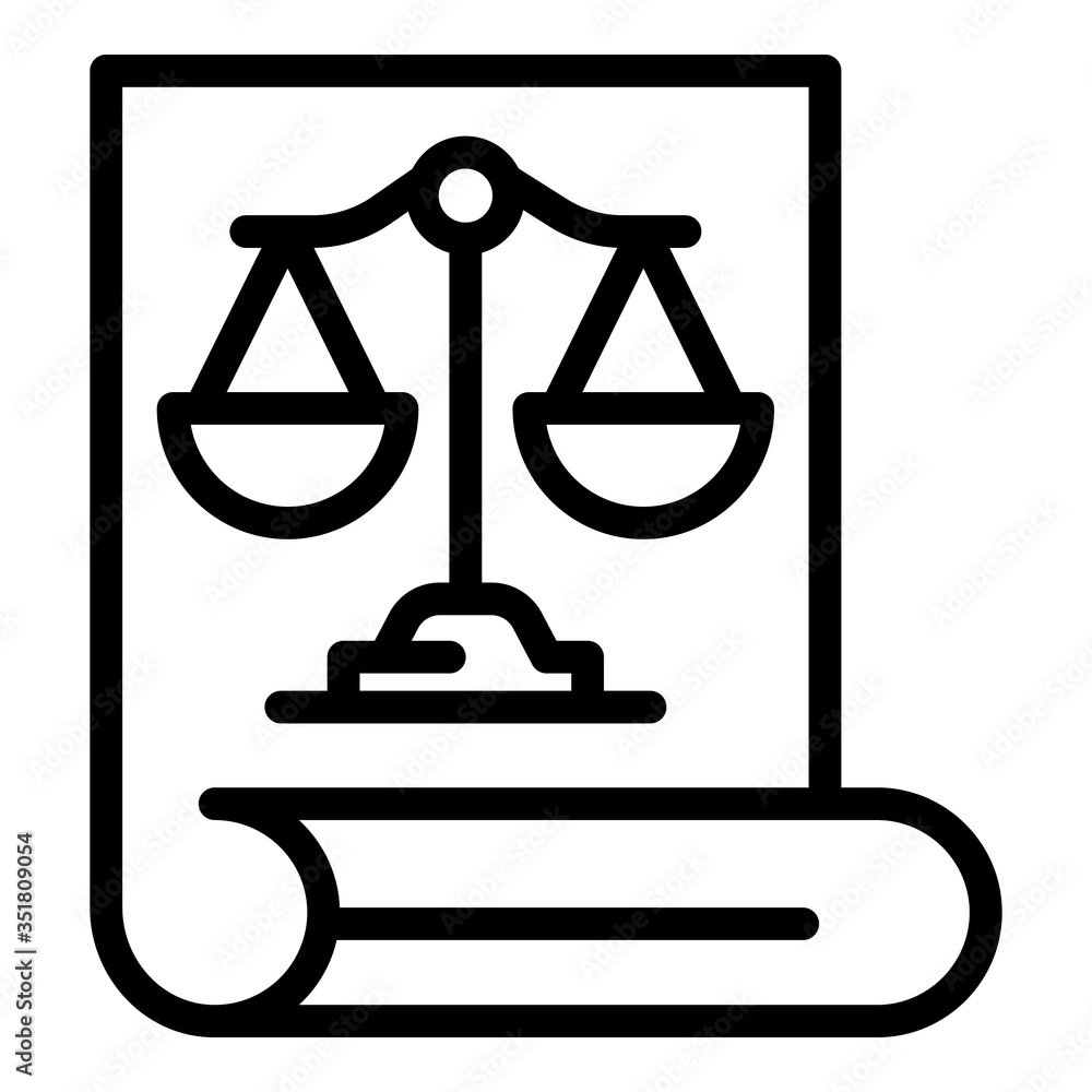 Poster prosecutor document icon. outline prosecutor document vector icon for web design isolated on white b