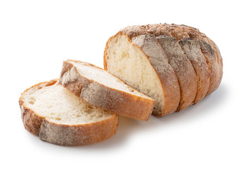 Hard bread placed on a white background