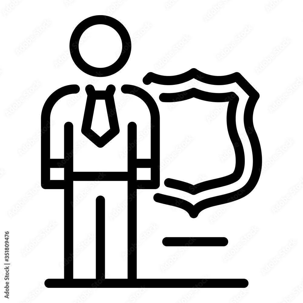 Poster judge guard icon. outline judge guard vector icon for web design isolated on white background