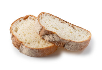 Hard bread placed on a white background