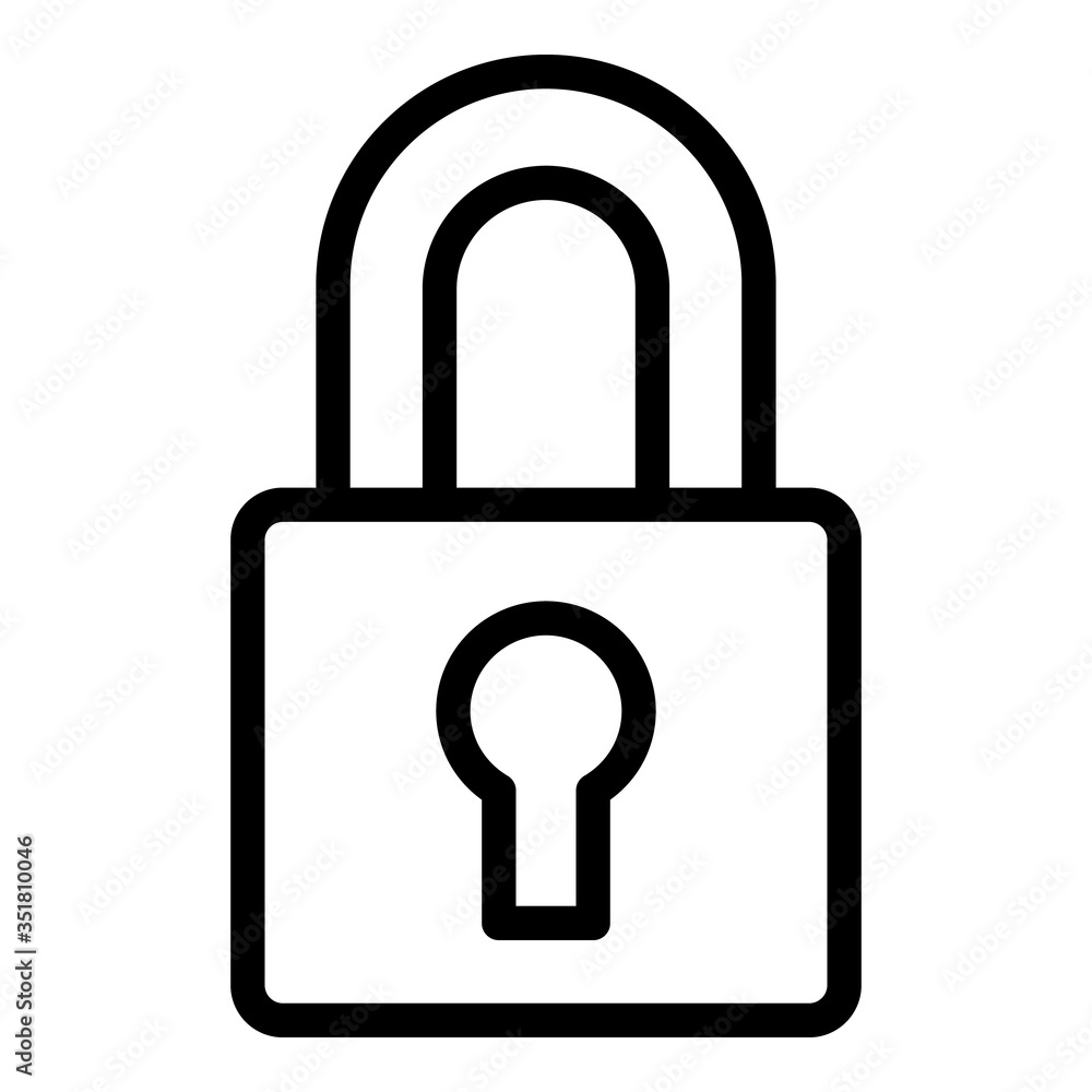 Poster padlock icon. outline padlock vector icon for web design isolated on white background