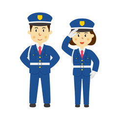 人物　警備員　男女