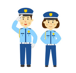 人物　警備員　男女