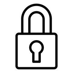 Padlock icon. Outline padlock vector icon for web design isolated on white background