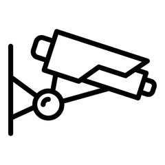 Prison security camera icon. Outline prison security camera vector icon for web design isolated on white background