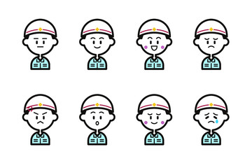 男性救急隊員のアイコンセット