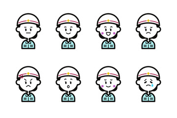 女性救急隊員のアイコンセット