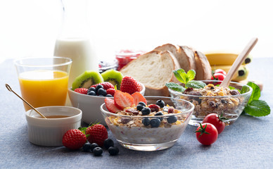 Granola and fruit breakfast image