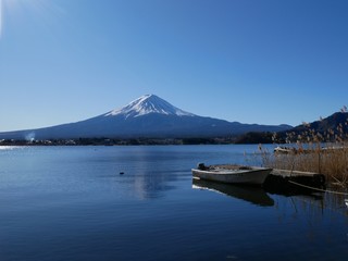 mt fuji and lake