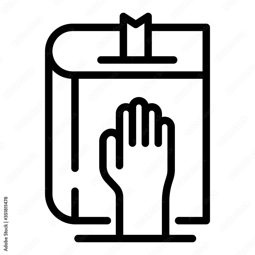 Poster notary oath icon. outline notary oath vector icon for web design isolated on white background