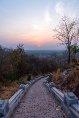 Landscape view from view point in "Pakse" Lao to see beautiful city view and river famous place for travel.