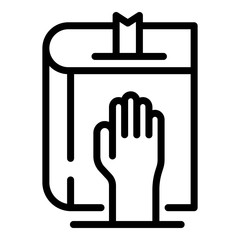 Notary oath icon. Outline notary oath vector icon for web design isolated on white background