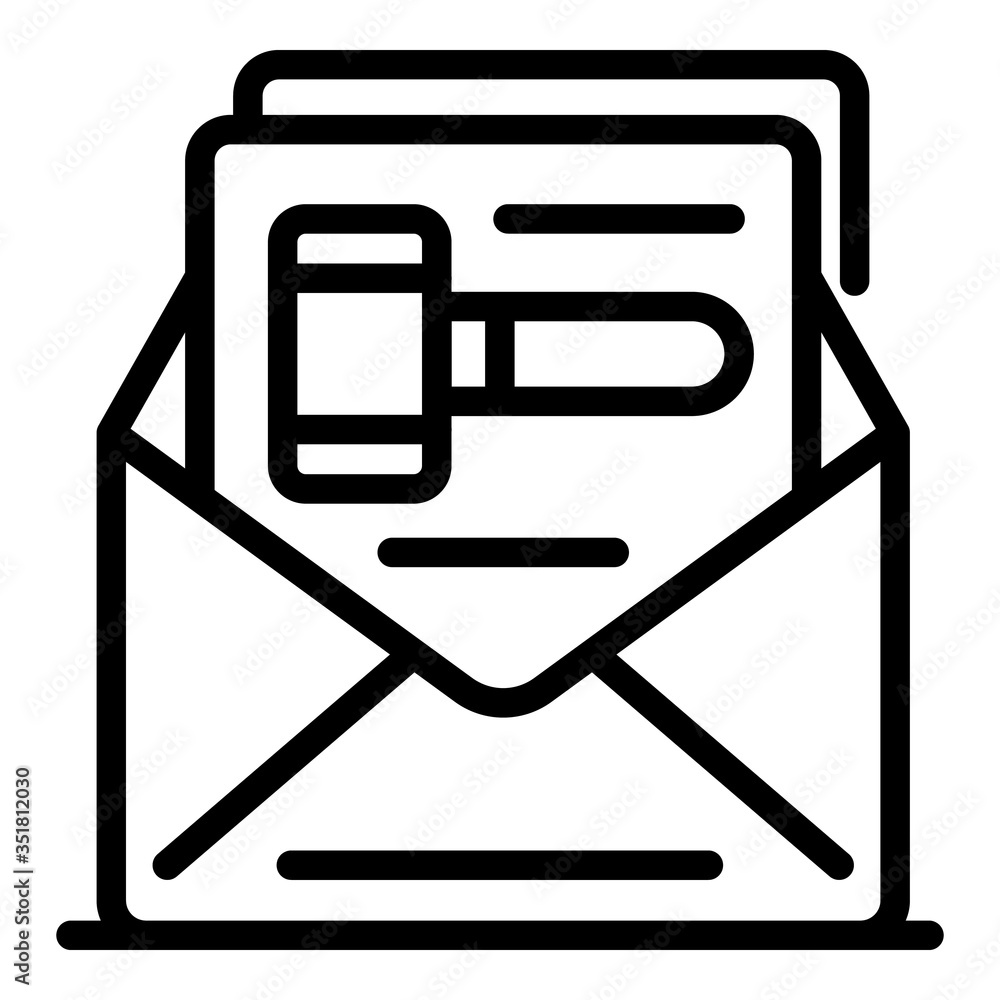 Poster judge letter decision icon. outline judge letter decision vector icon for web design isolated on whi