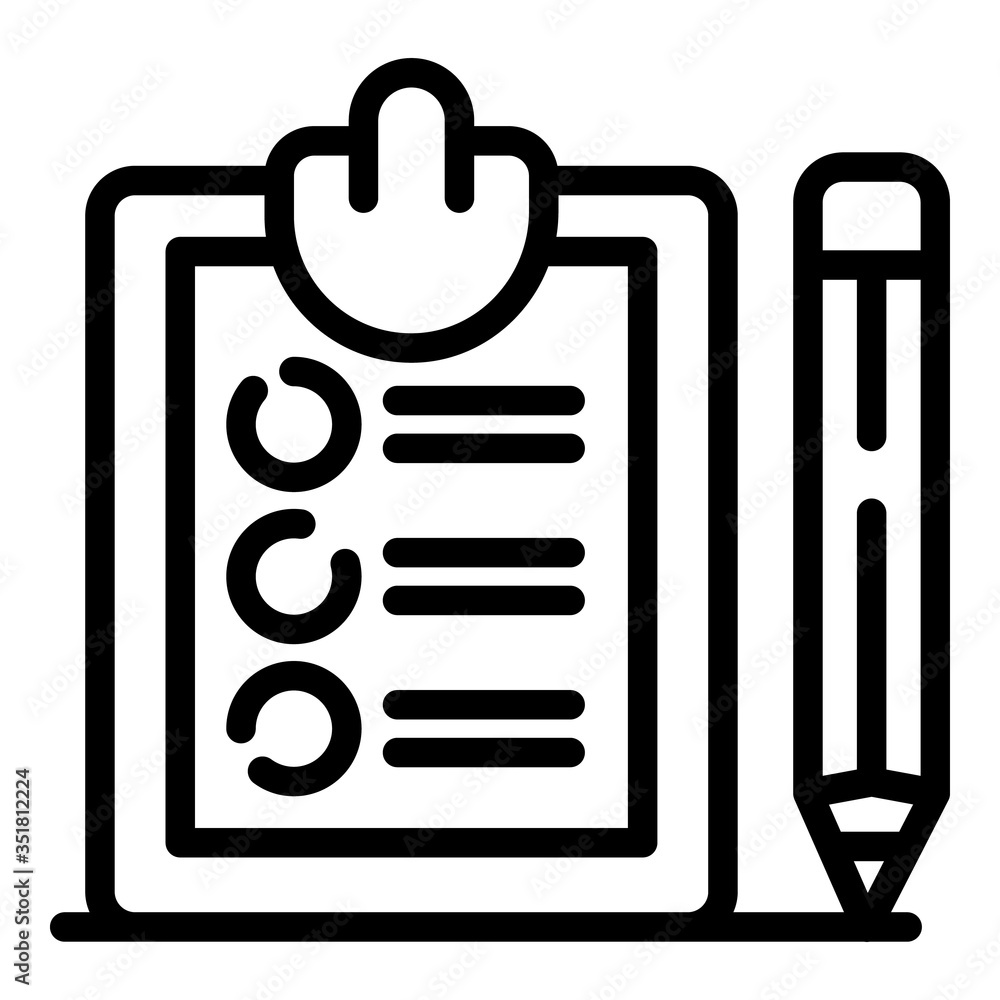 Poster notary checklist icon. outline notary checklist vector icon for web design isolated on white backgro