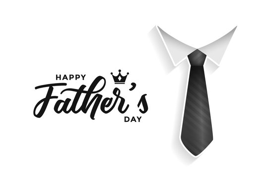 Happy Fathers Day Card Design With Tie