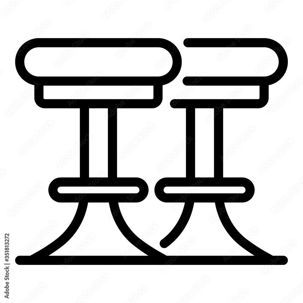Poster bar round chairs icon. outline bar round chairs vector icon for web design isolated on white backgro