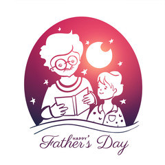 dad reading bedtime story for child fathers day background