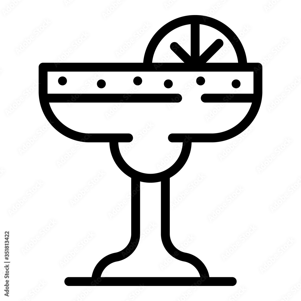 Poster wine glass with lemon icon. outline wine glass with lemon vector icon for web design isolated on whi