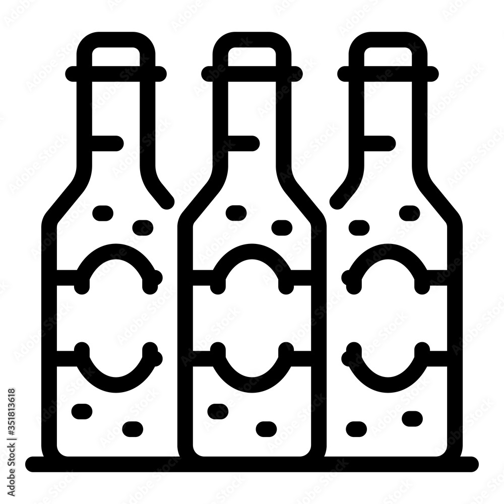 Poster three beer bottles icon. outline three beer bottles vector icon for web design isolated on white bac