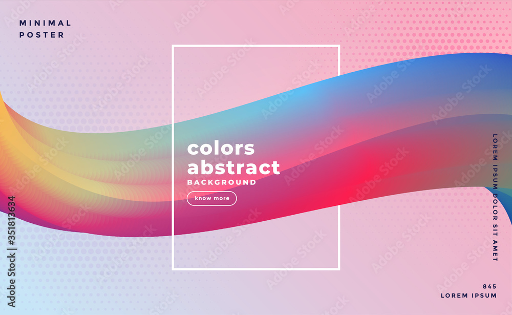 Wall mural abstract colorful 3d flowing wave background design template