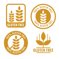 set of gluten free labels and symbol design