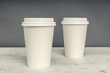 Paper cup. Recycling. Eco-friendly disposable tableware. Eco dishes.