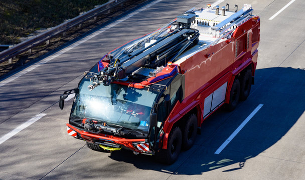 Rosenbauer Panther 8x8,  Firefighter Truck On An Austrian Highway