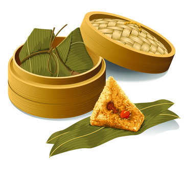 Zongzi, the Chinese rice dumpling for celebrating Dragon Boat Festival