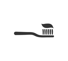 Vector icon of toothbrush with applied toothpaste portion