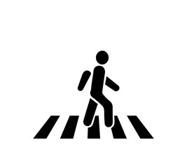 Human walk crosswalk icon vector isolate on white background.