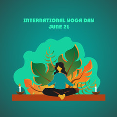 vector illustration of International Yoga Day