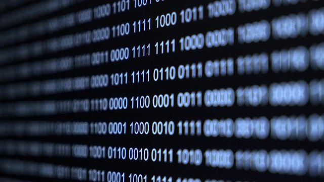 Binary Code Close up view