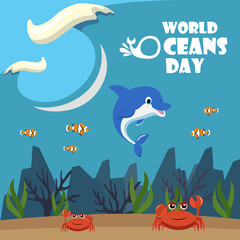 World Ocean Day Vector Poster 1