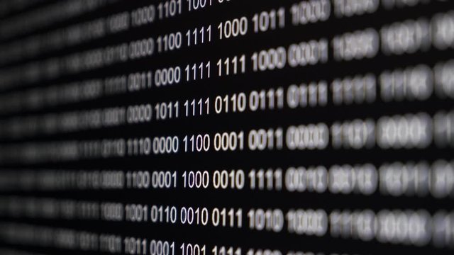 Binary Code Close up view