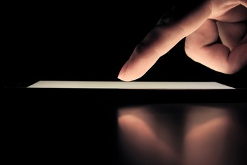 hand with touchscreen 