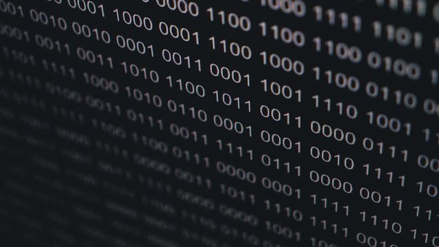 Binary Code Close up view