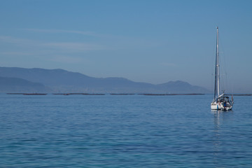 sailboat sailing in the calm waters of the sea