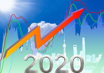 グラフ、やじるしと2020