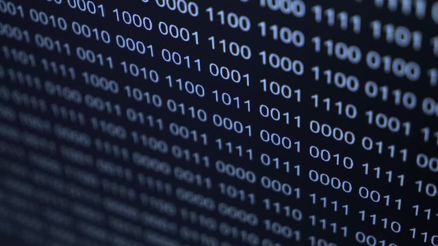 Binary Code Close up view