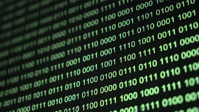 Binary Code Close up view