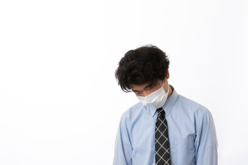 風邪の症状があるビジネスマン