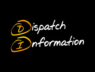 DI - Dispatch Information acronym, business concept background