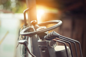Close up of forklift gear stick and control knobs © JU.STOCKER