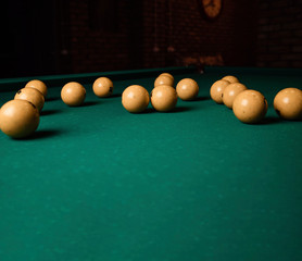Billiard balls on the billiard table