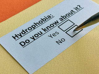 One person is answering question about hydrophobia.