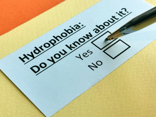 One person is answering question about hydrophobia.