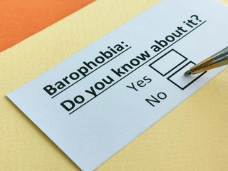 One person is answering question about barophobia.