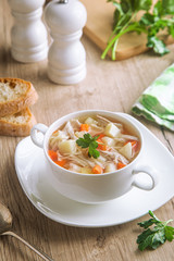 Chicken noodles soup
