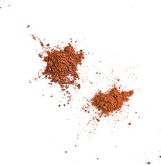 chocolate powder on white background isolated